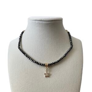 Ettika x Revolve Dark Beaded & Gold Star Charm Short Necklace